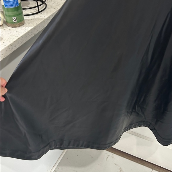 NWT Anthropologie‎ Black Faux Leather Pinafore Suspender Midi Skirt Dress - 8 - Picture 11 of 13